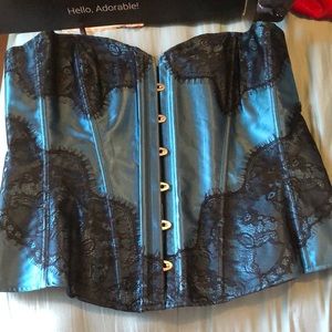 Forest Green & Black Corset